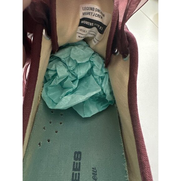 SeaVees Legend Burgundy Cherry Velvet Sneakers J Crew Ribbon Laces Size 9.5 - Picture 11 of 11